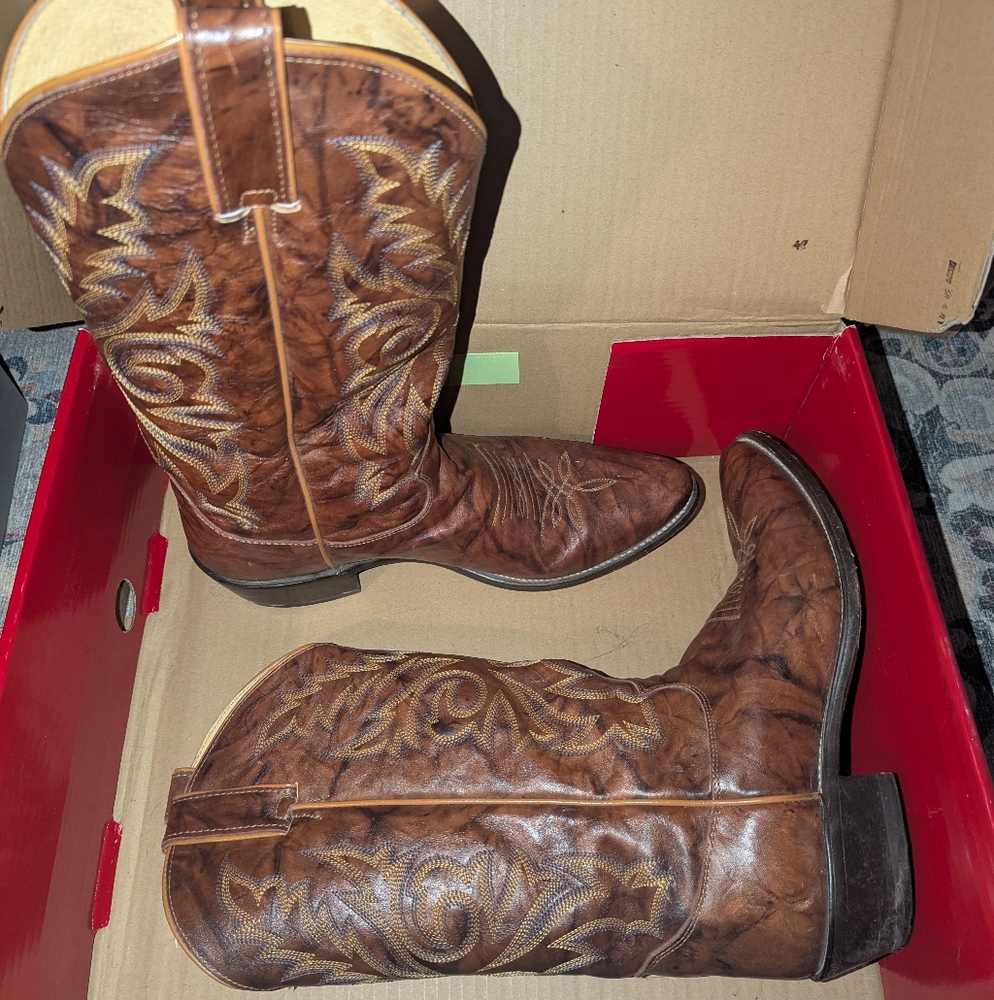 Justin Men's Marbled Deerlite Western Boots - Picture 5 of 13